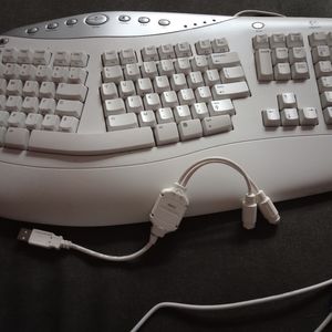 Logitech ergonomic keyboard with USB adapter